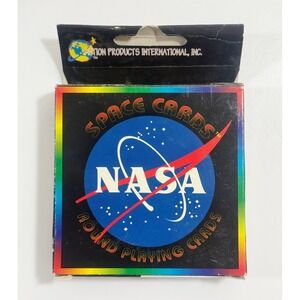 Action Products Earth From Space Nasa Round Poker Playing Card Deck 2000 Vintage